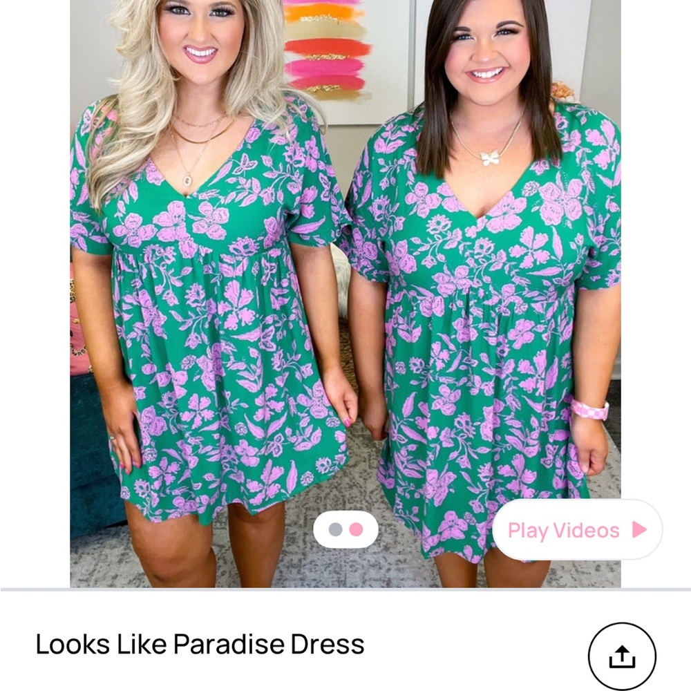 Floral Green and Pink Women's Top